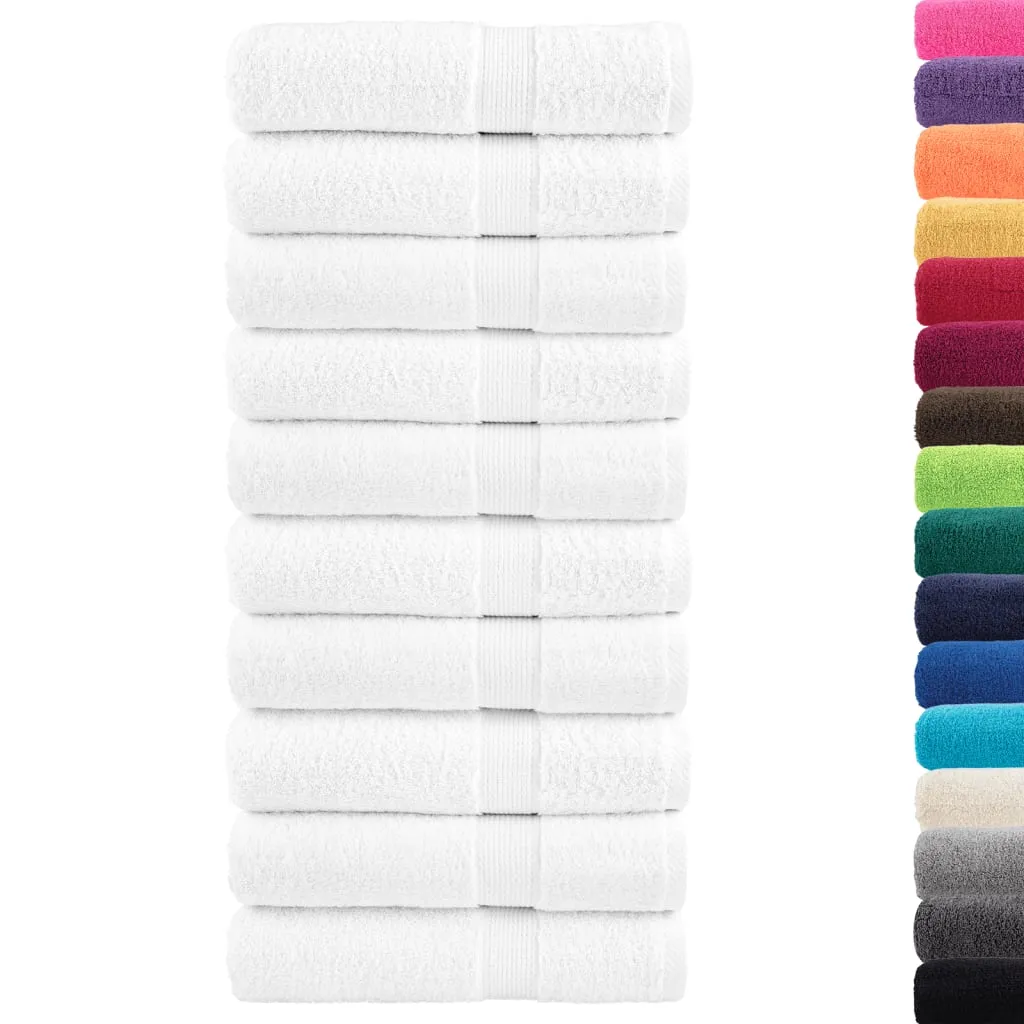 Premium Hand Towels 50pcs White 50x100cm 600gsm 100% Cotton