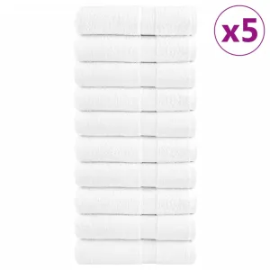 Premium Hand Towels 50pcs White 50x100cm 600gsm 100% Cotton