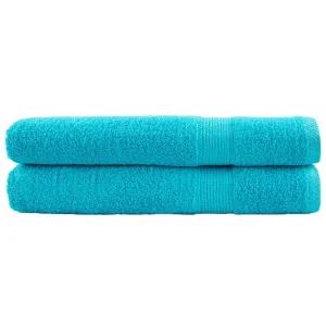 Premium Sauna Towels 2 pcs Turquoise 80x200 cm 600 gsm 100% Cotton