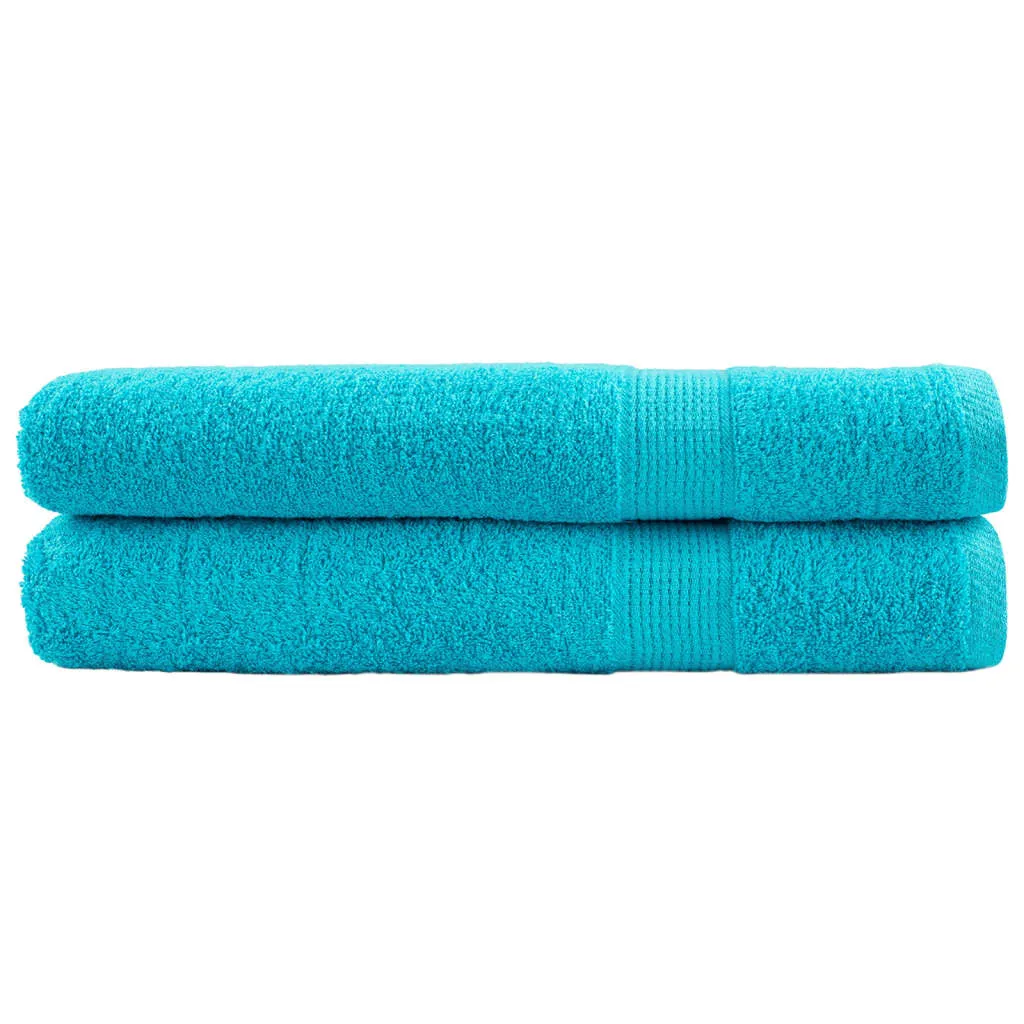 Premium Sauna Towels 2 pcs Turquoise 80x200 cm 600 gsm 100% Cotton