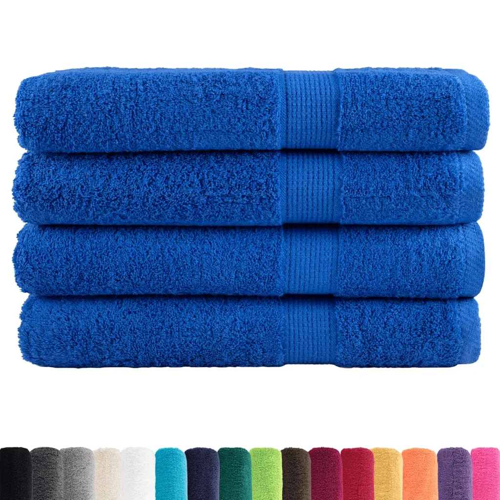 Premium Sauna Towels 4pcs Blue 80x200cm 600gsm 100% Cotton