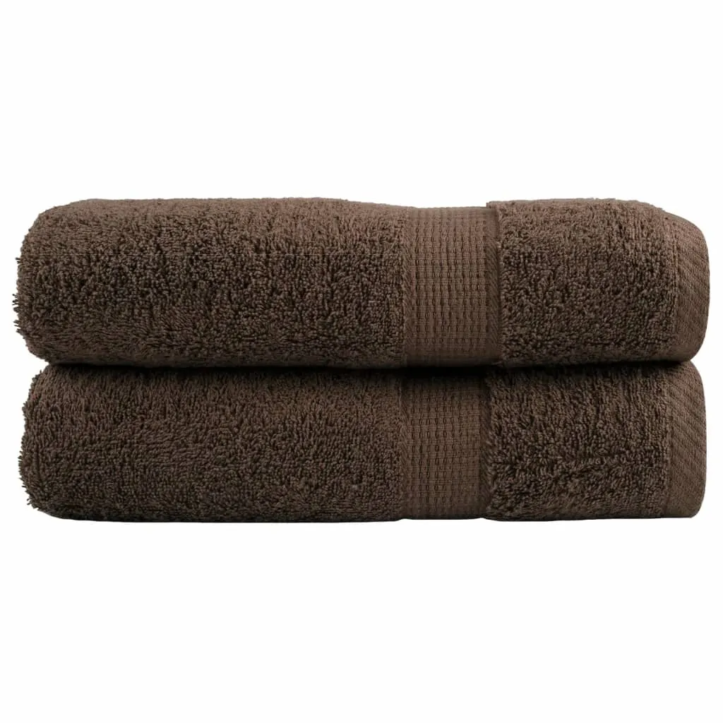 Premium Shower Towels 2pcs Brown 70x140cm 600gsm 100% Cotton