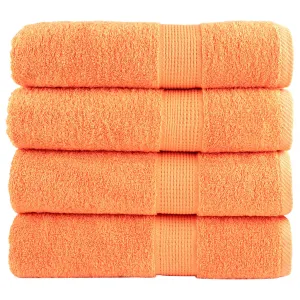 Premium Shower Towels 4 pcs Orange 70x140 cm 600 gsm 100% Cotton