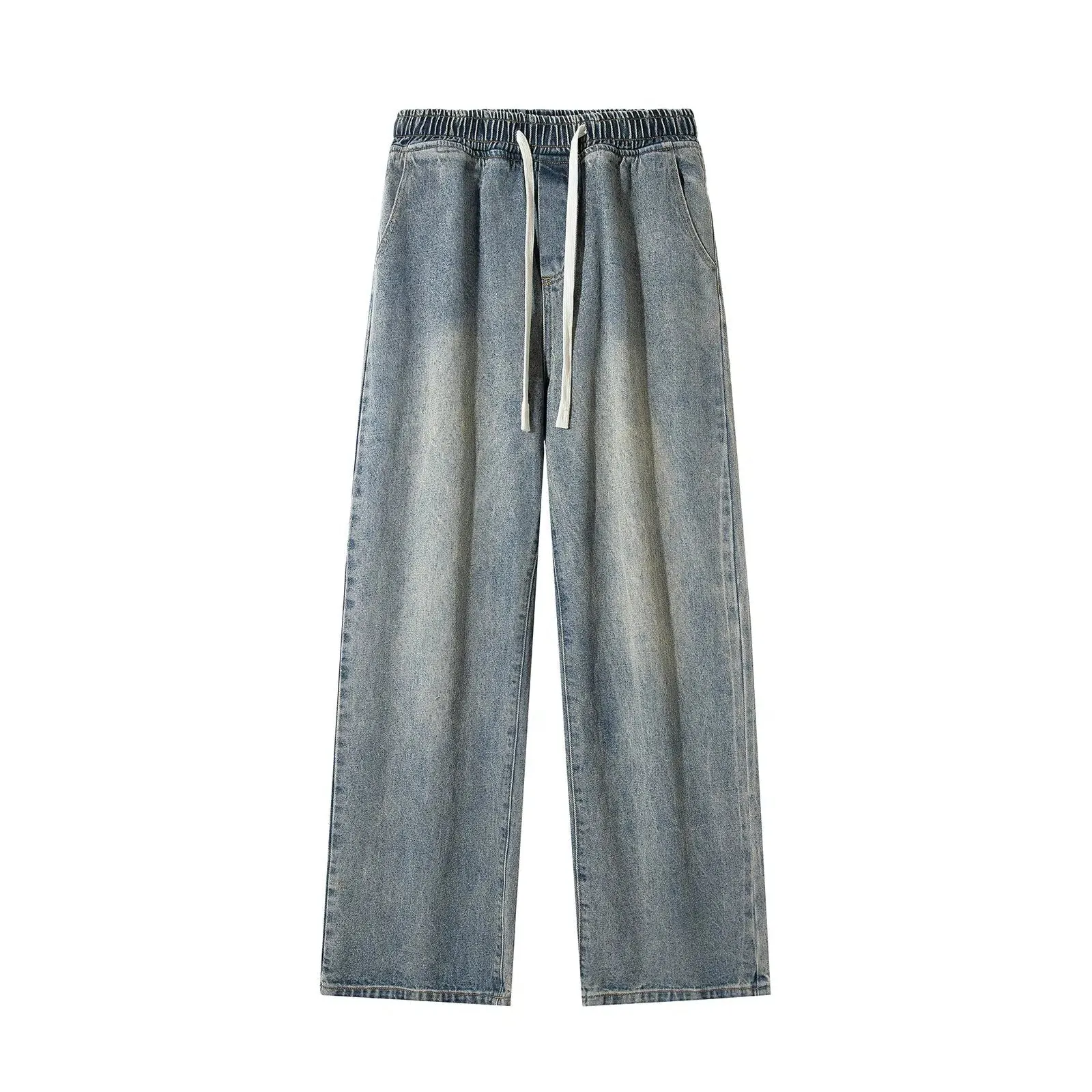 Relaxed-Fit Wide-Leg Denim Pants