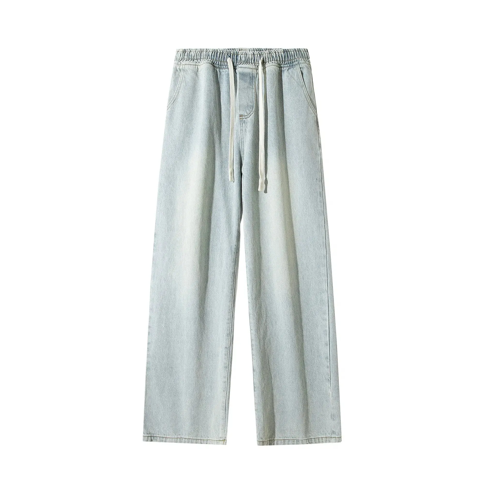 Relaxed-Fit Wide-Leg Denim Pants