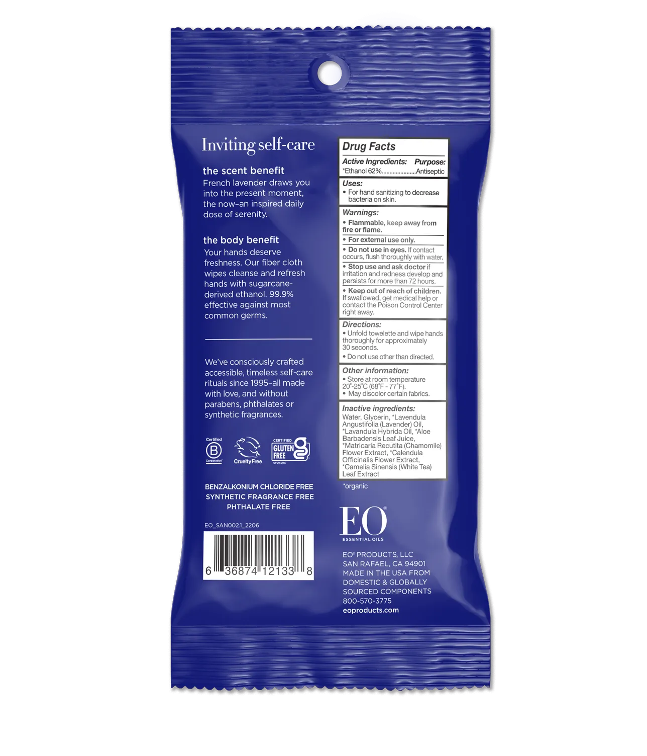 Resealable Hand Sanitizer Wipes Lavender