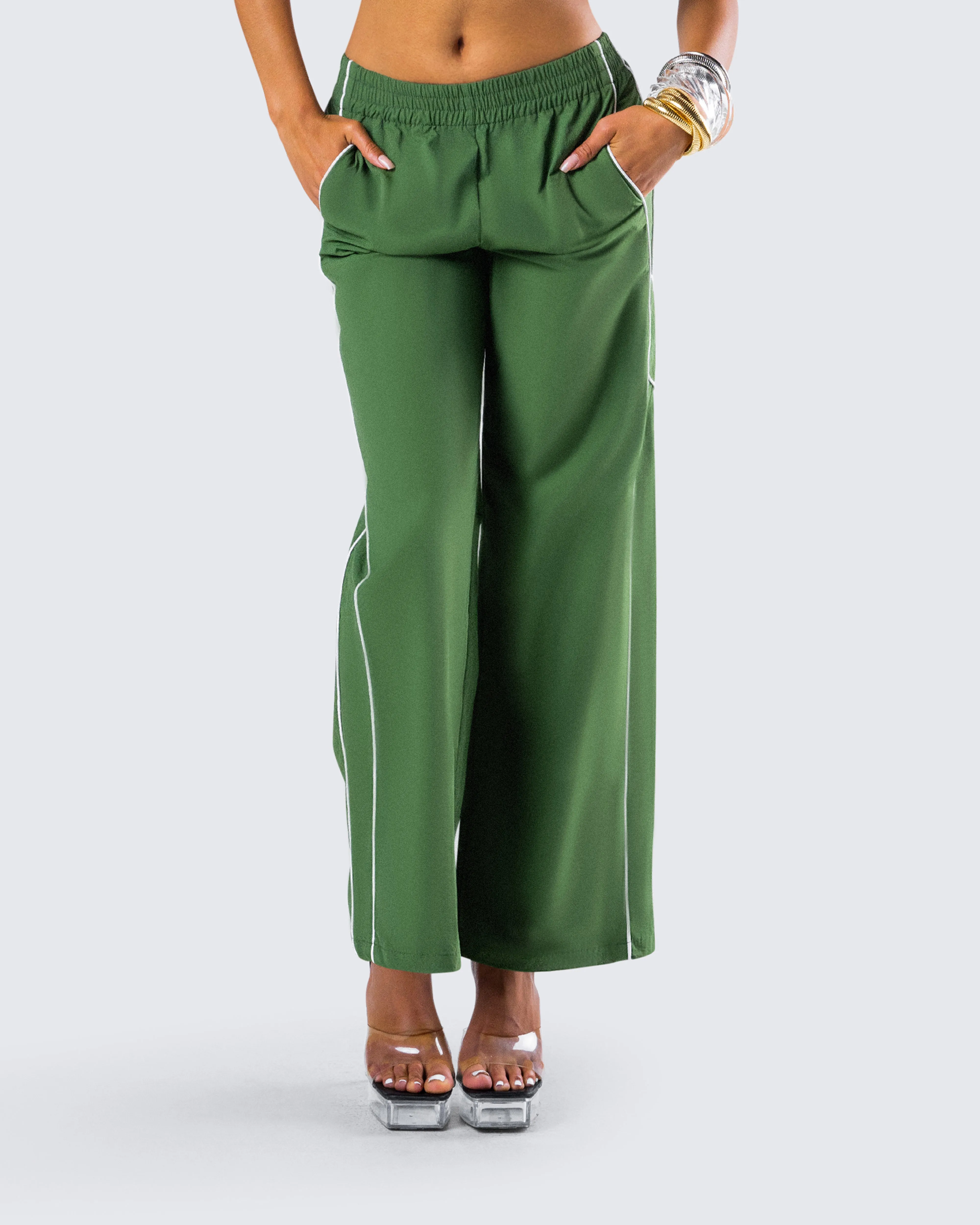 Sidonia Baggy Green Track Pants