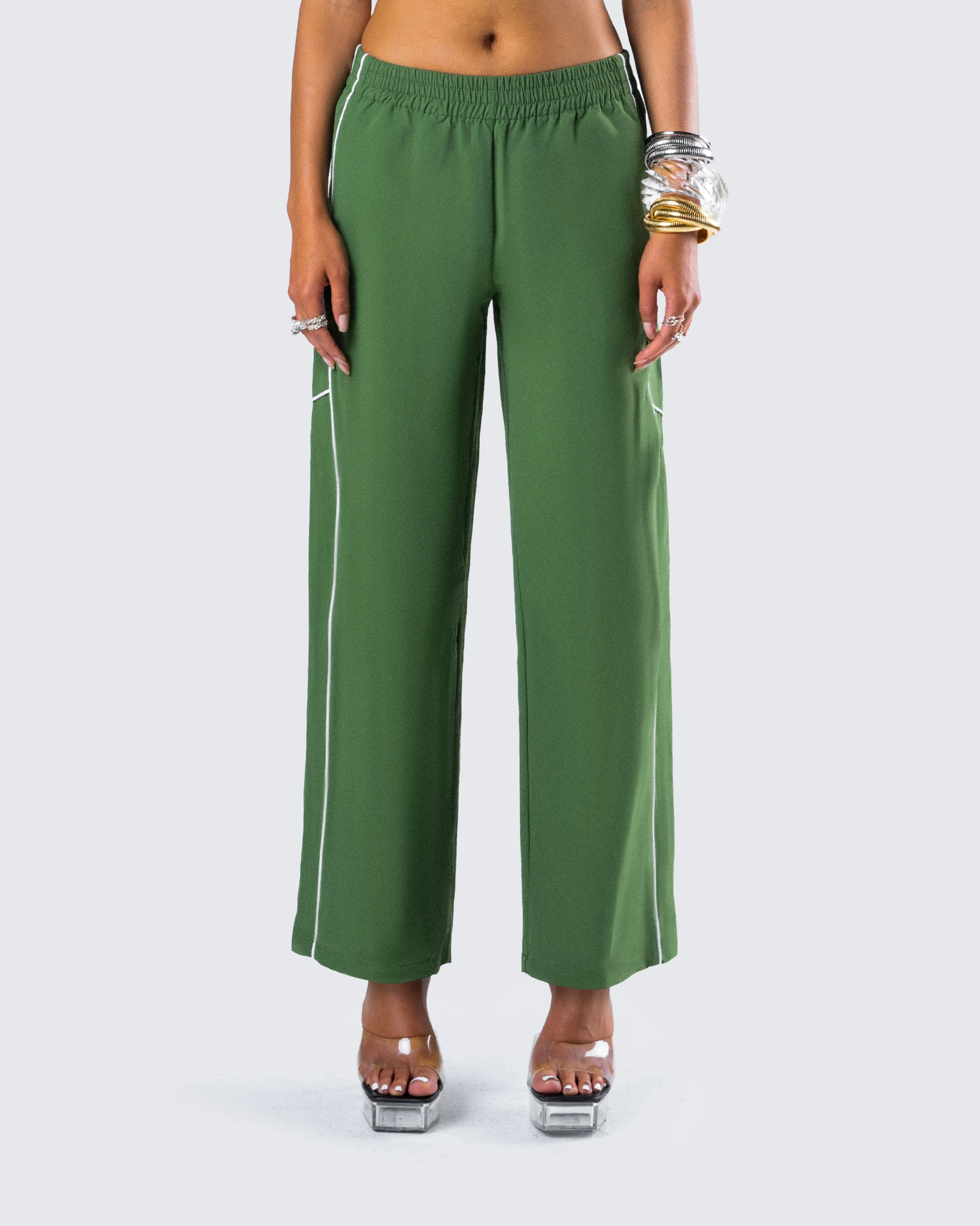 Sidonia Baggy Green Track Pants