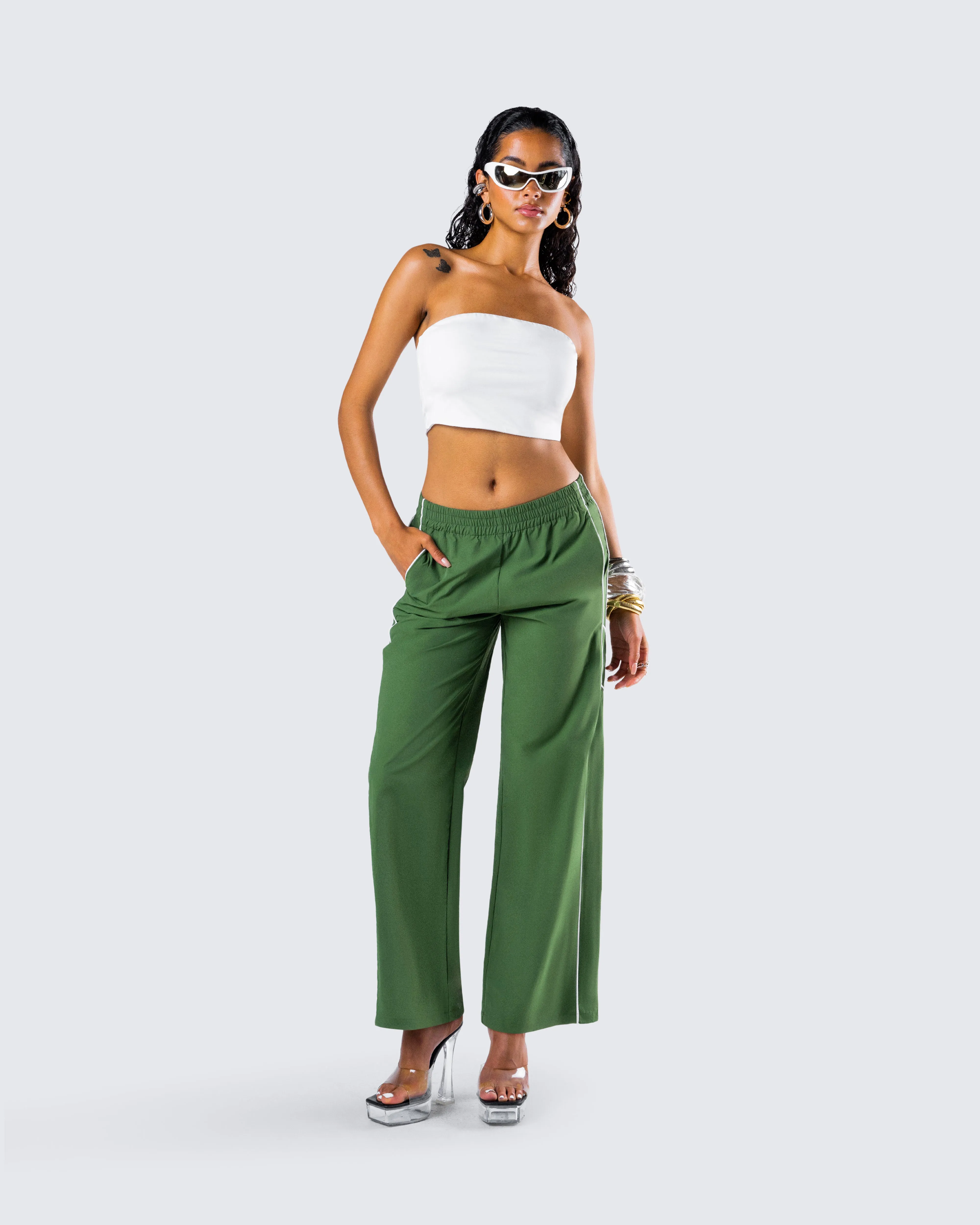 Sidonia Baggy Green Track Pants