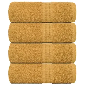 Soap Towels 4 pcs Gold 30x30 cm 360 gsm 100% Cotton