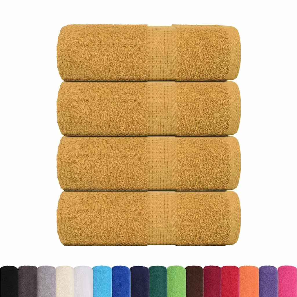 Soap Towels 4 pcs Gold 30x30 cm 360 gsm 100% Cotton