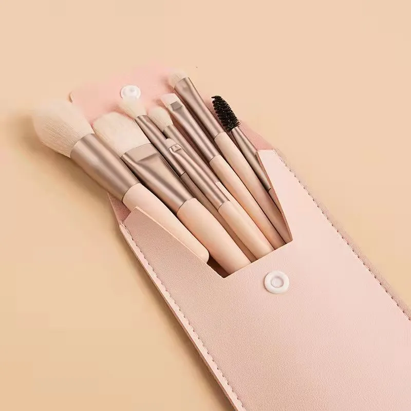 Spot 8 mini makeup brush set Morandi portable macaron makeup brush eye shadow brush soft hair