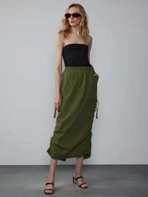 Techno Crepe Cargo Skirt