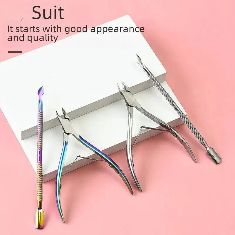 Titanium Skeleton Manicure Set: Precision Nail Care Kit for Home Grooming