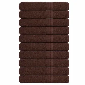 Towels 10 pcs Brown 100x200 cm 360 gsm 100% Cotton