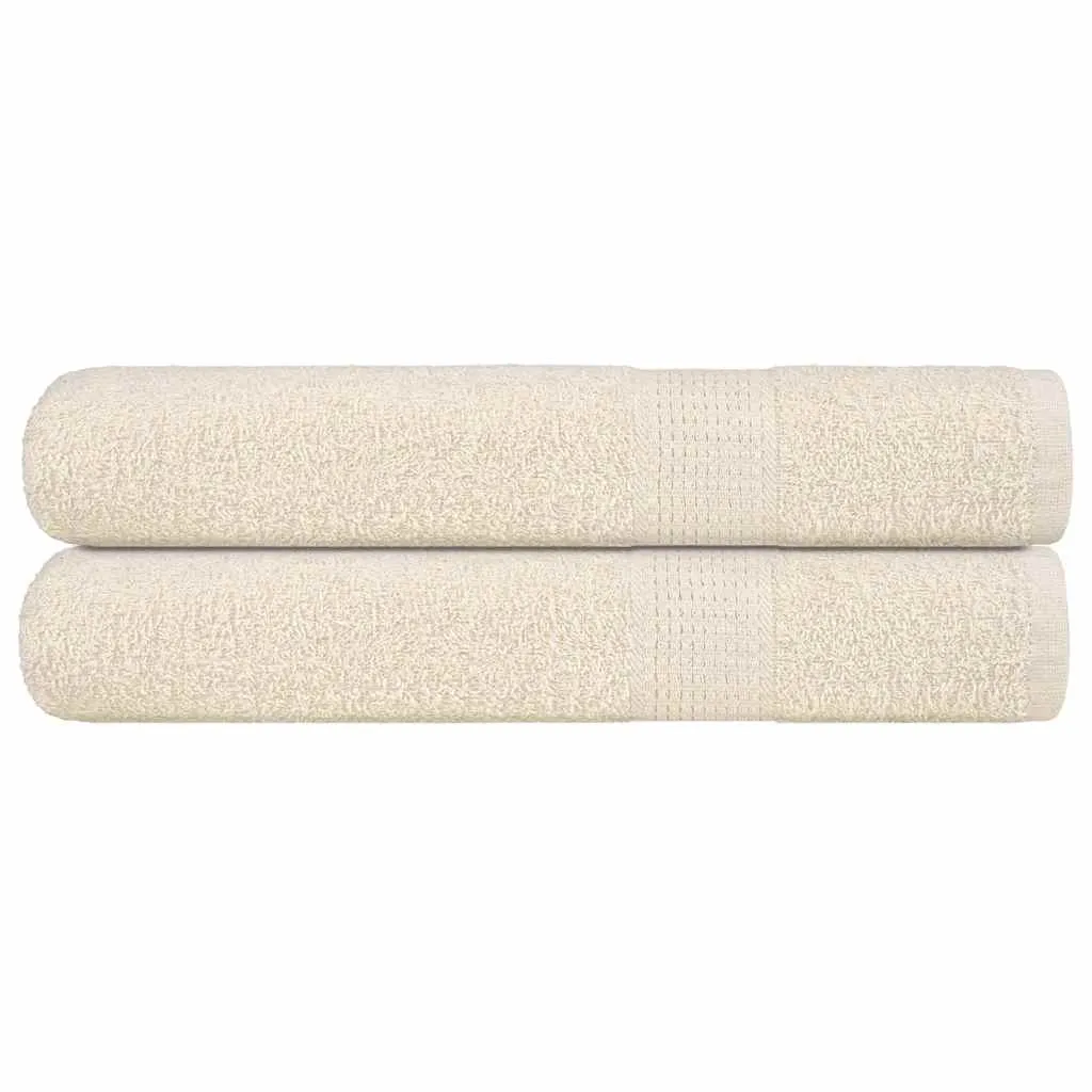 Towels 2 pcs Cream 100x200 cm 360 gsm 100% Cotton