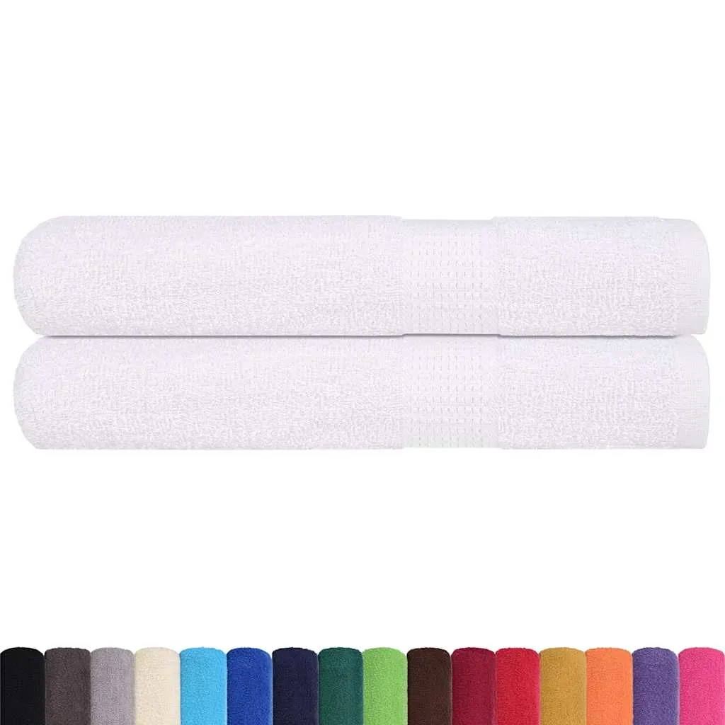 Towels 2 pcs White 100x200 cm 360 gsm 100% Cotton