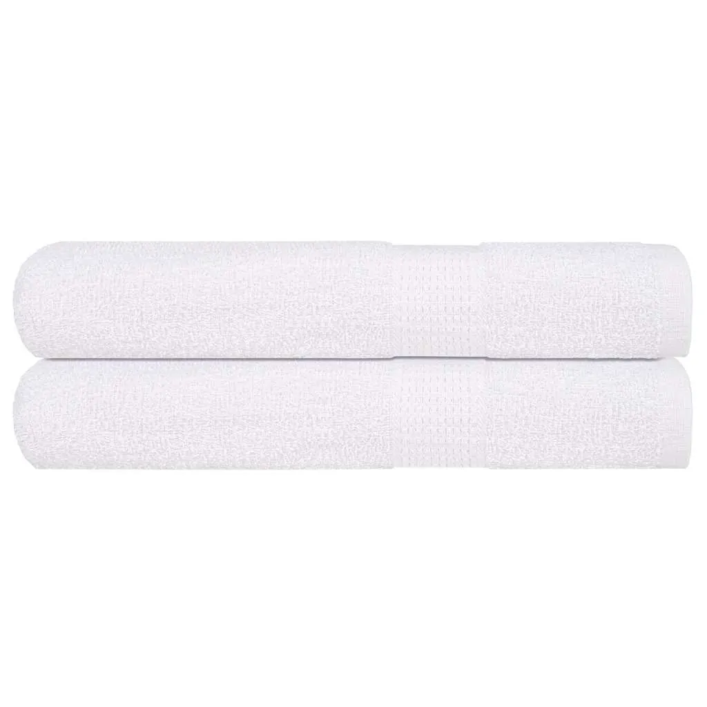 Towels 2 pcs White 100x200 cm 360 gsm 100% Cotton