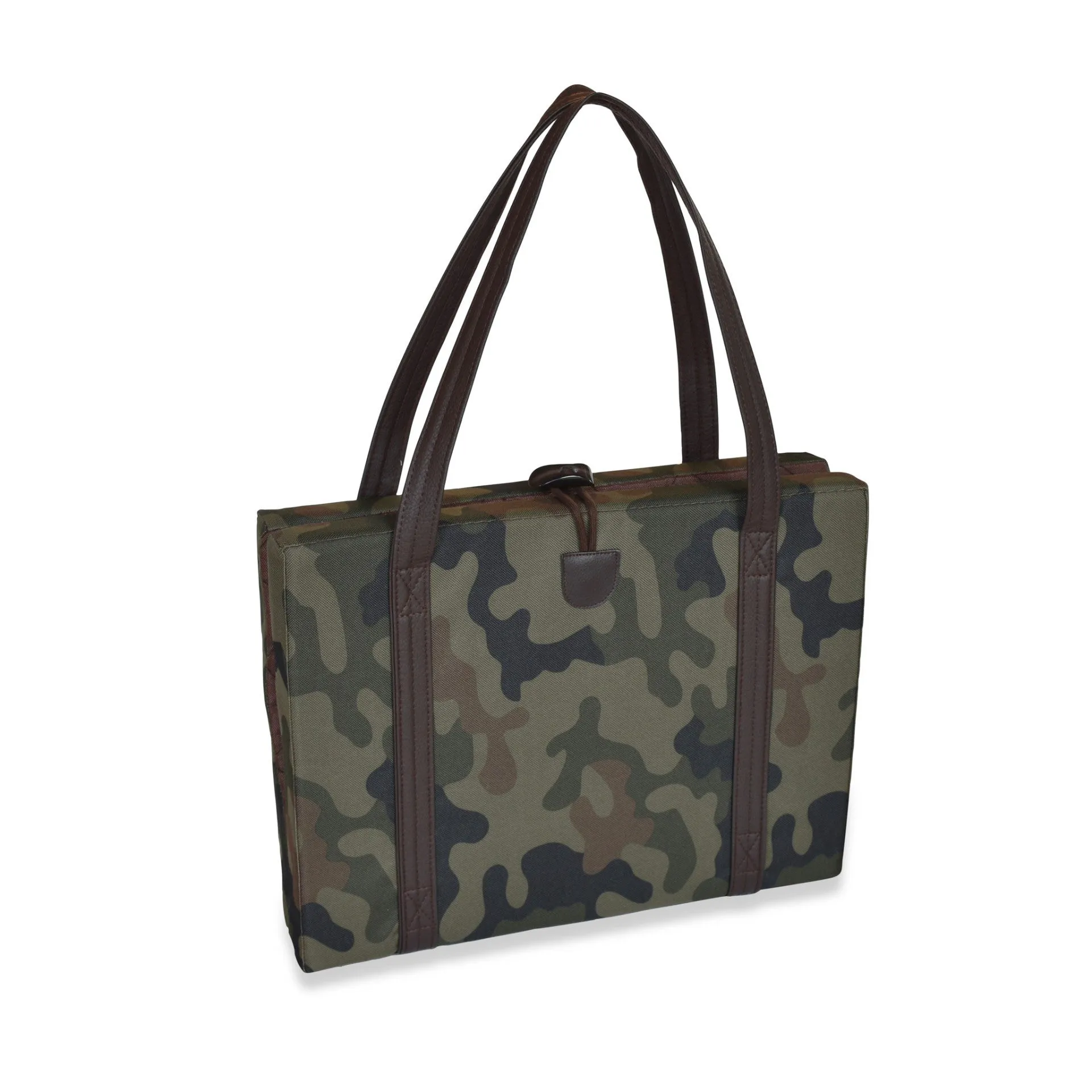 Travel Dog Bed - Camouflage with Quilted Brown Lining