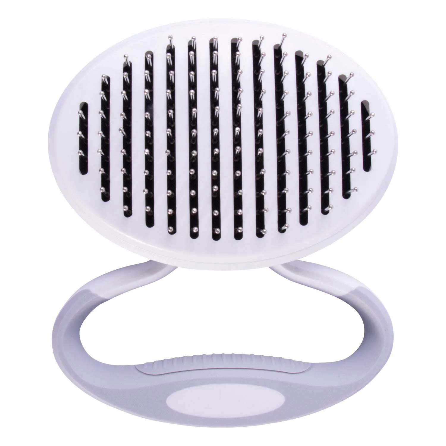 Travel Grooming Brush with Self-Cleaning Swivel Care