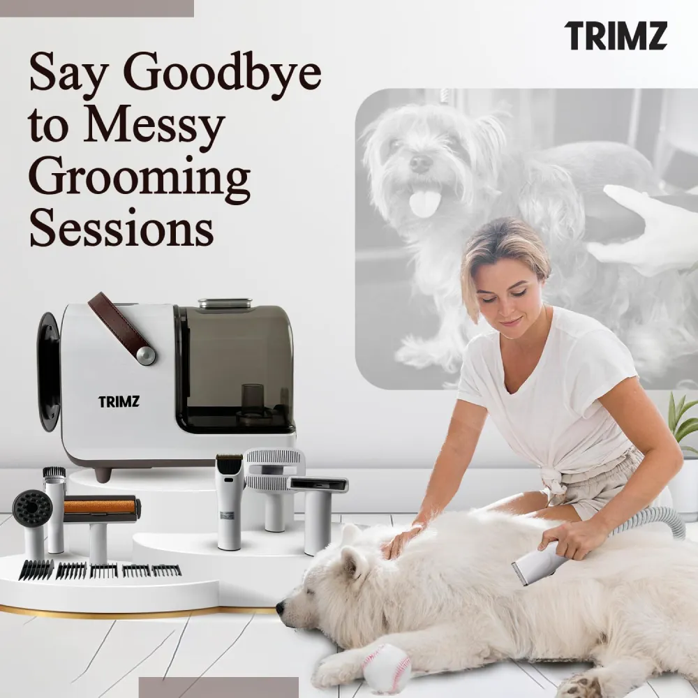 Trimz Pet Grooming Kit & Vacuum Suction for Dogs and Cats