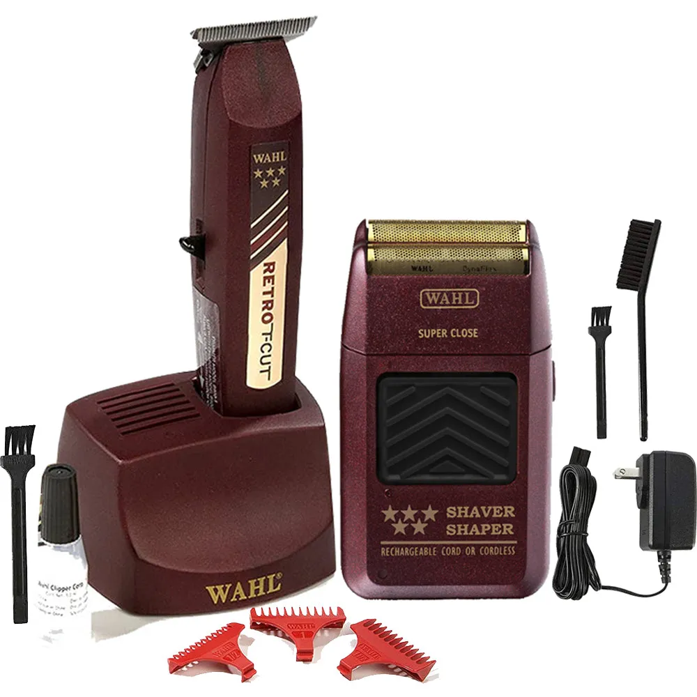 Wahl #8412 Professional 5 Star Cordless Retro T-Cut Trimmer   Rechargeable Shaver/Shaper #8061-100