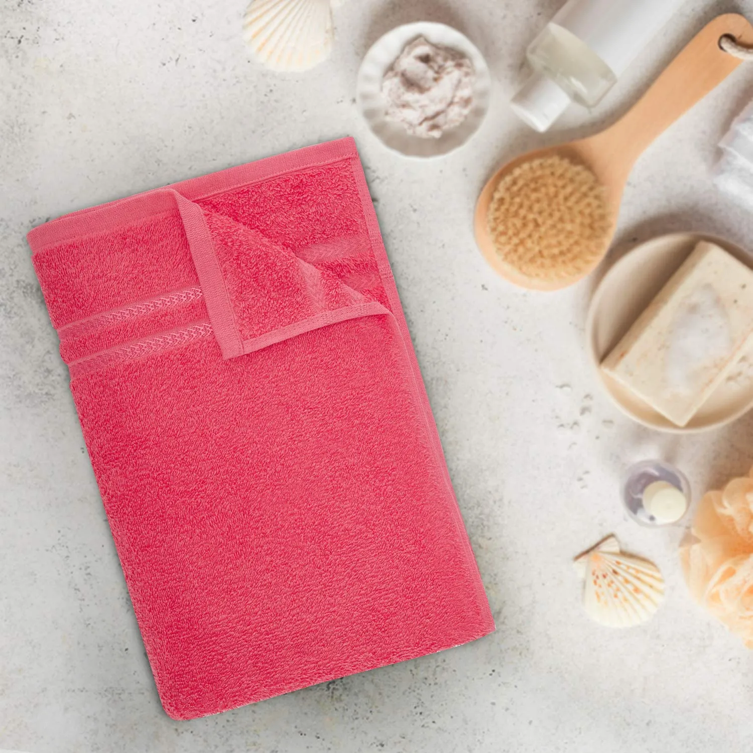 Welspun Cotton Bath Towel 375 GSM (Set Of 1, Coral)