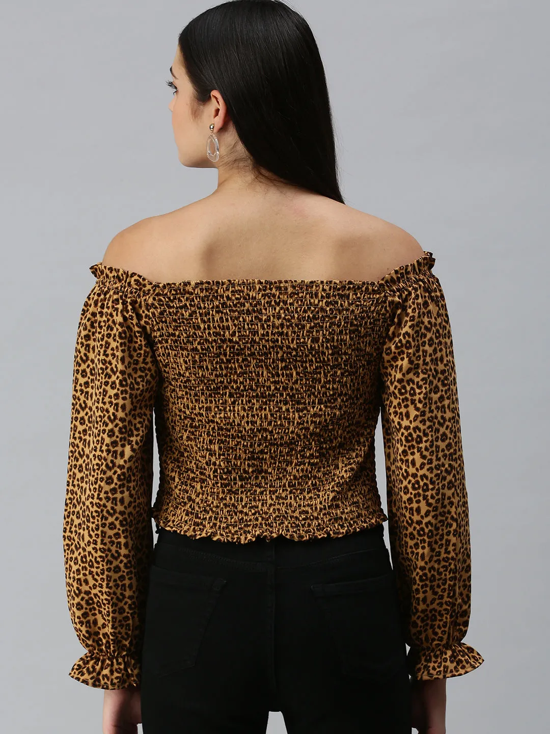 Women's Printed Brown Top