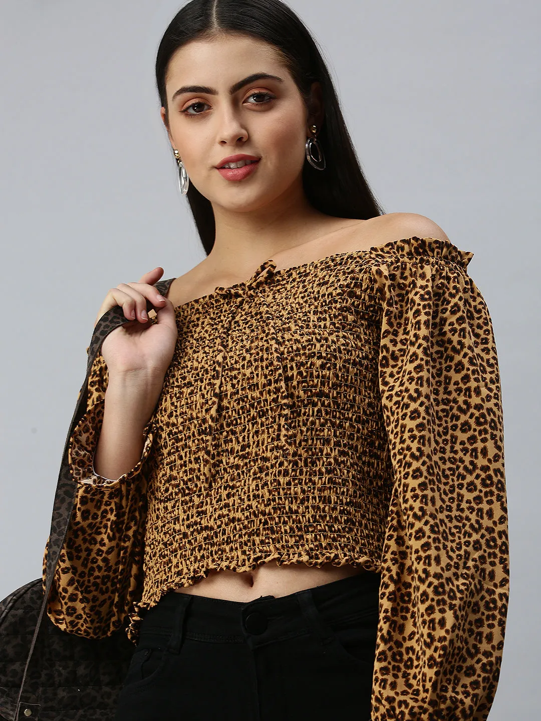 Women's Printed Brown Top