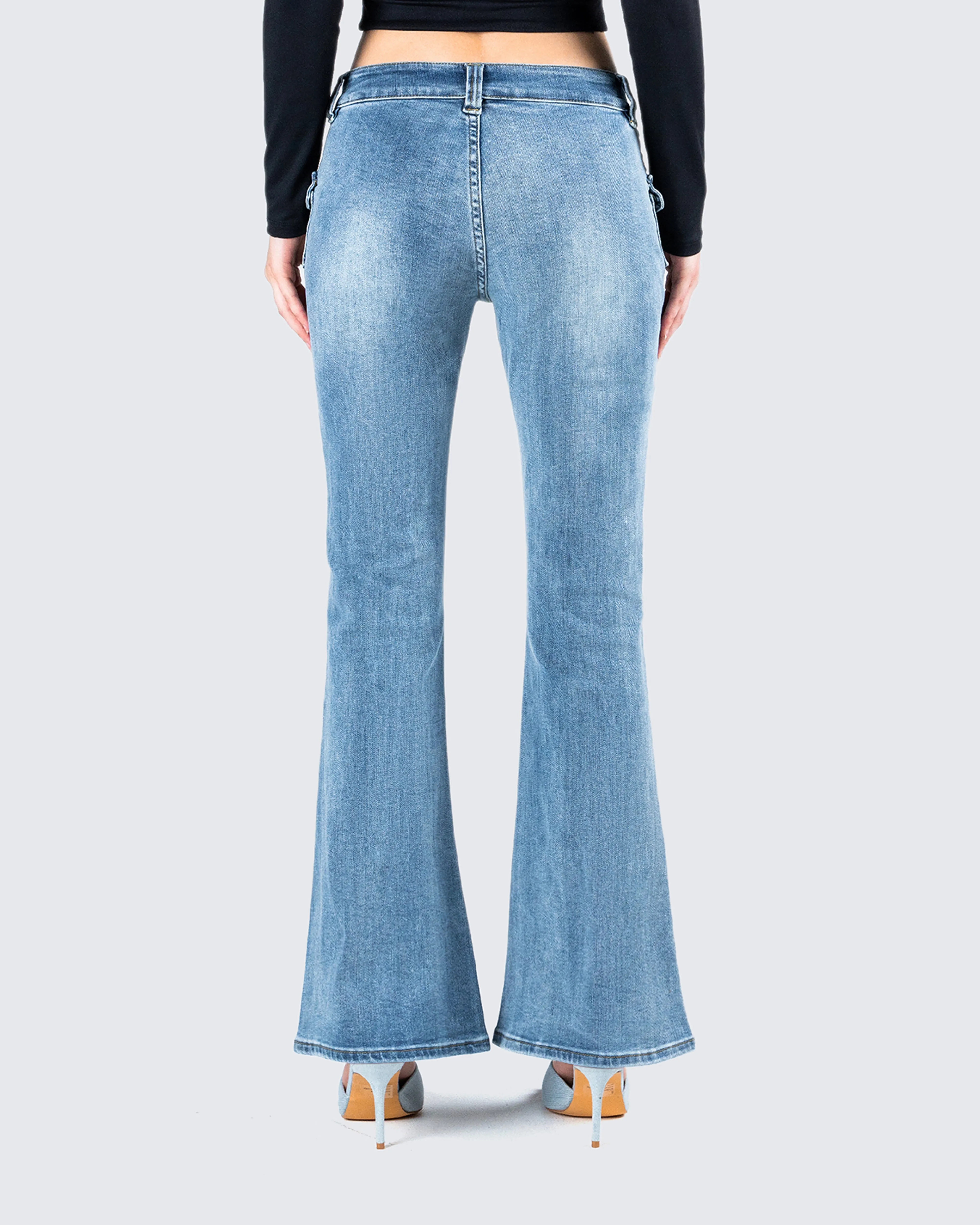 Zori Blue Flare Leg Denim Pant