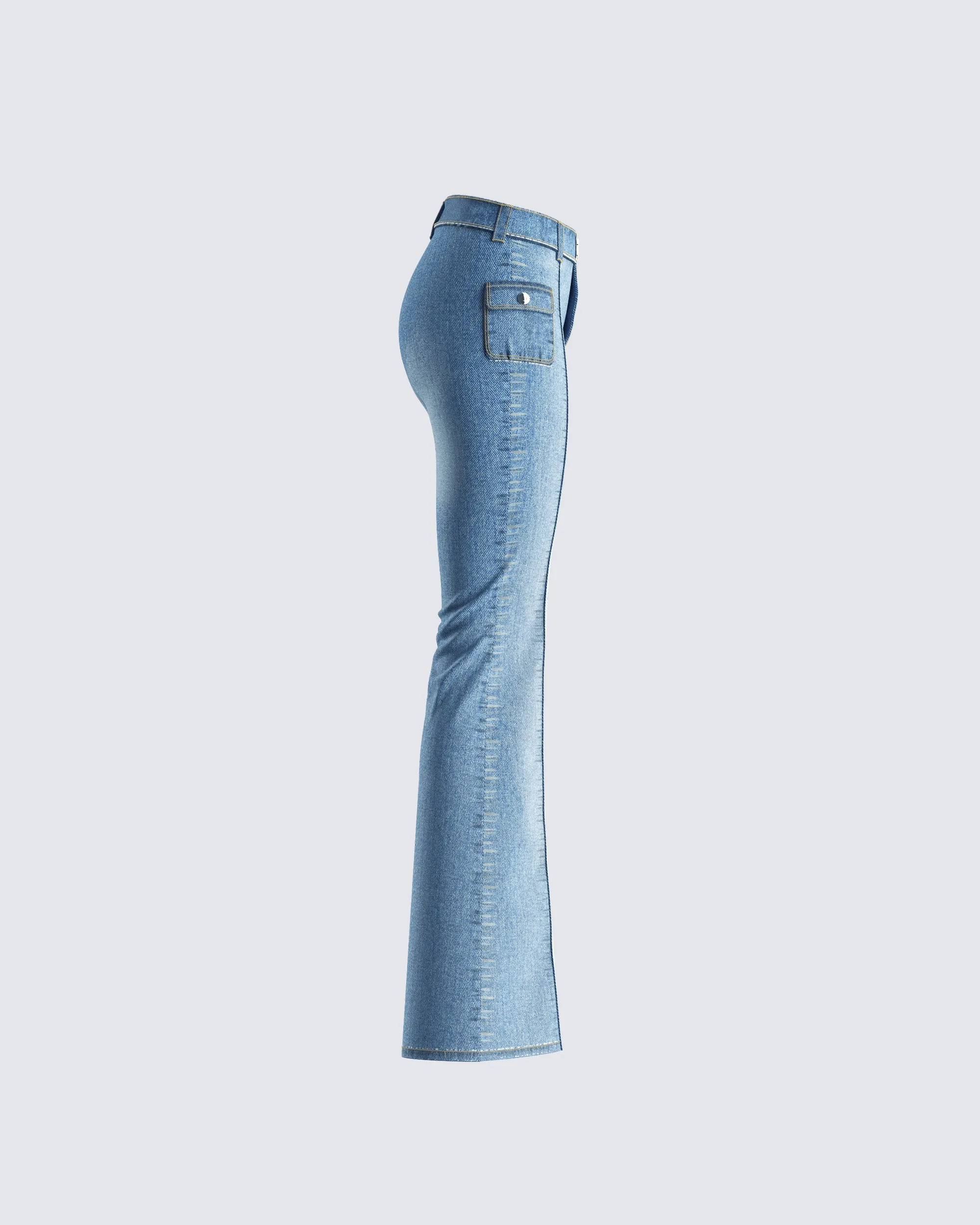 Zori Blue Flare Leg Denim Pant