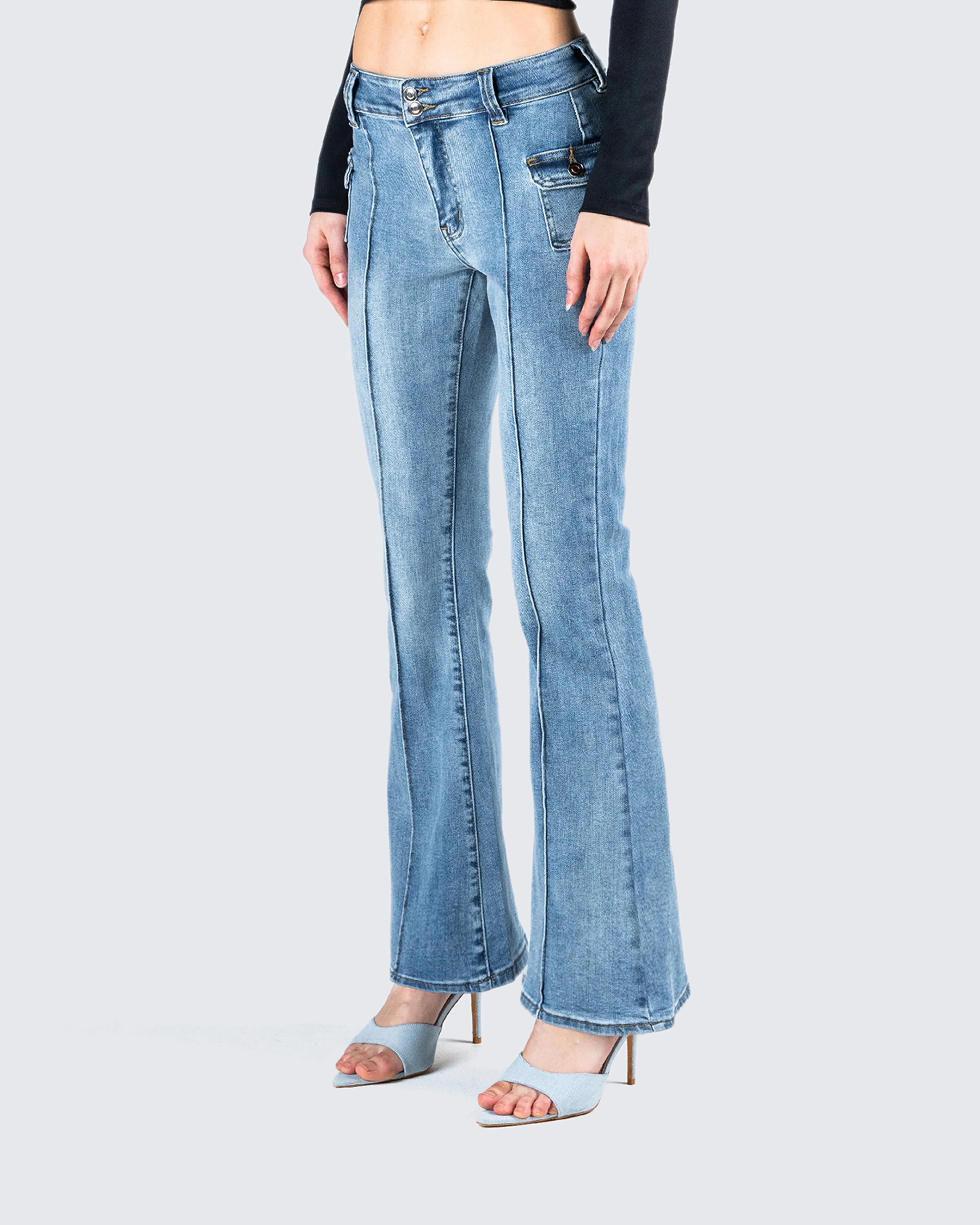 Zori Blue Flare Leg Denim Pant